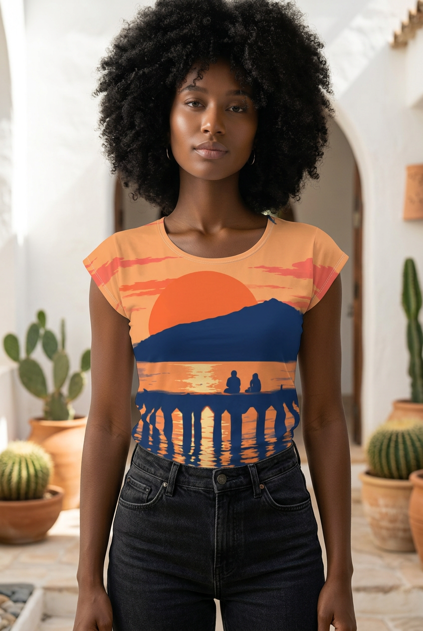 GRAND-CASE SUNSET — T-shirt femme