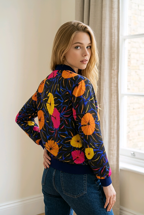 Blouson Bomber réversible en soie
