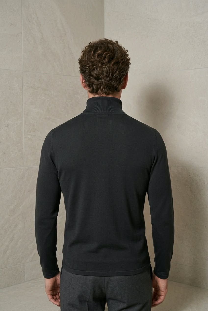 Mens slim fit roll neck